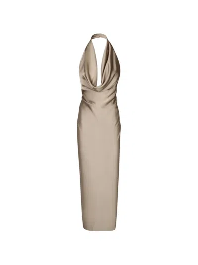 Blanca Vita Cowl-neck Maxi Dress In Brown