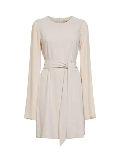 Blanca Vita Cream Agira Short Dress With Georgette Sleeves In White