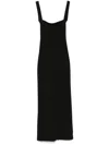 Blanca Vita Crepe-texture Maxi Dress In Black