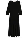 Blanca Vita Crepe-texture Midi Dress In Black