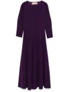 Blanca Vita Crepe-texture Midi Dress In Purple