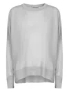 Blanca Vita Grey Virgin Wool Oversized Sweater In Gray