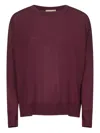 Blanca Vita Burgundy Virgin Wool Oversized Sweater In Purple