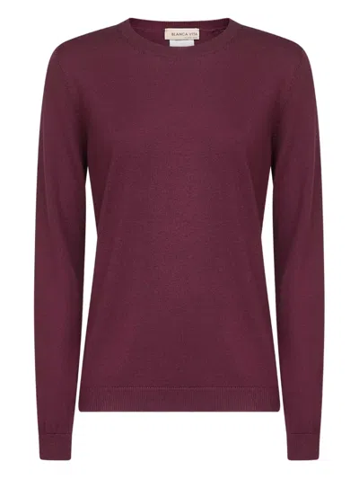 Blanca Vita Crew-neck Sweater In Purple