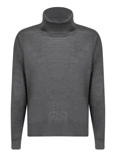 Blanca Vita Cropped Grey Cashmere Sweater