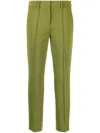 Blanca Vita Cropped Straight-leg Trousers In Green