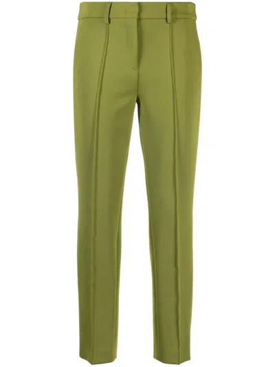 Blanca Vita Cropped Straight-leg Trousers In Green