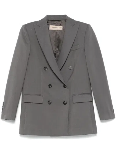 Blanca Vita Double-breasted Blazer In Grey