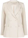 Blanca Vita Double-breasted Blazer In Neutrals