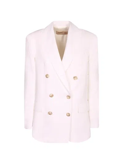 Blanca Vita Double-breasted Peak-lapels Blazer In Pink