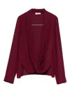 Blanca Vita Draped-neckline Top In Red