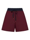 Blanca Vita Drawstring Shorts In Burgundy