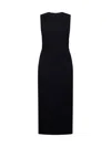 Blanca Vita Black Stretch Jersey Aglaia Midi Dress In Onice