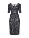 Blanca Vita Blue Lace Midi Dress In Topazio