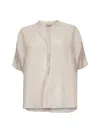 Blanca Vita Ecru Viscose And Linen Brida Tunic Shirt