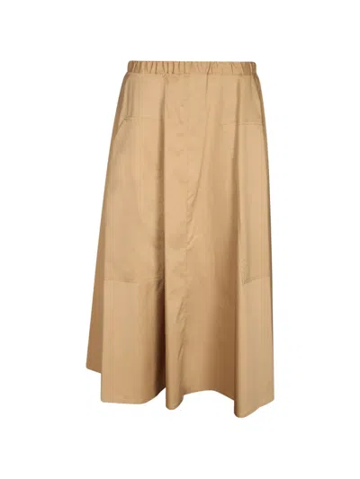 Blanca Vita Elasticated-waistband Long Skirt In Brown