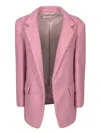Blanca Vita Elegant Blazer Coat With Textured Fabric And Tailored Fit In Pink