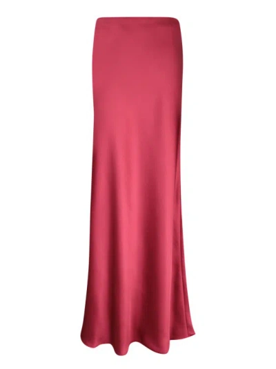 Blanca Vita Ginestra Satin Long Skirt In Burgundy