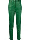 Blanca Vita High-waisted Polished-finish Trousers In Malachite