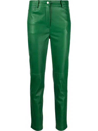 Blanca Vita High-waisted Polished-finish Trousers In Malachite
