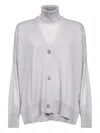 Blanca Vita Fine-knit Cardigan And Jumper Set In Gray