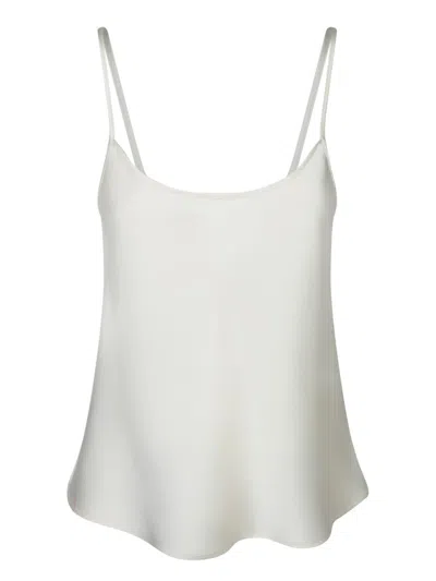 Blanca Vita Flowing Satin Tank Top In White