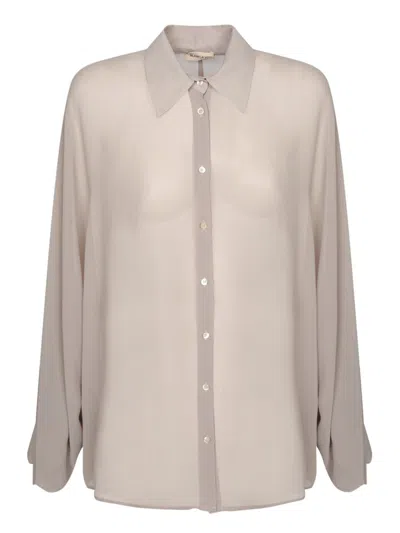 Blanca Vita Fluid Elegance Beige Shirt In Gray
