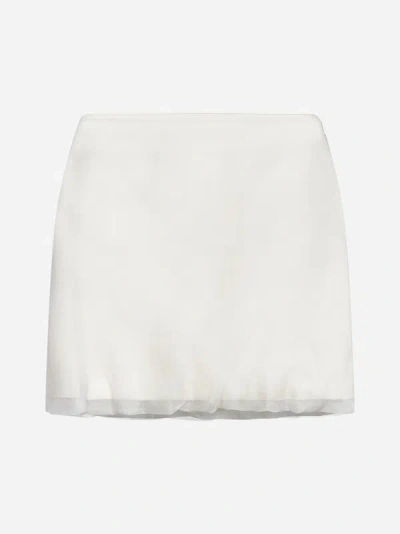Blanca Vita Silk Mini Skirt In White