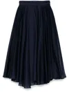 Blanca Vita Blue Muslin Gaudia Full Midi Skirt In Blue