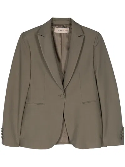 Blanca Vita Gelsemy Single-breasted Blazer In Green
