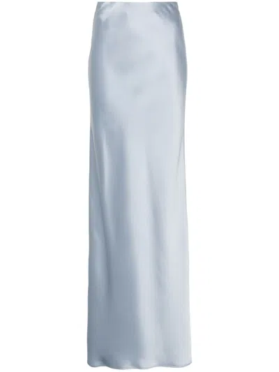 Blanca Vita Ginestra Satin Long Skirt In Blue