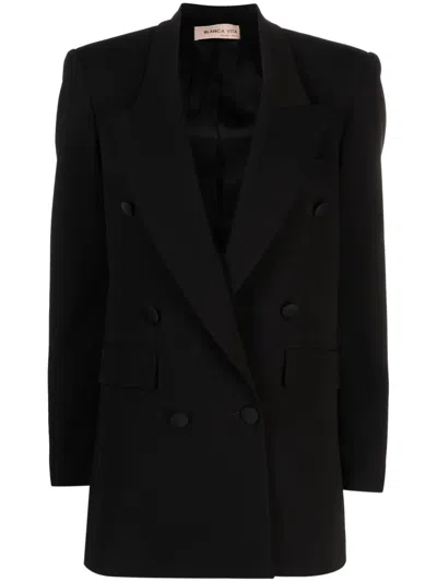 Blanca Vita Glicy Dart-detail Double-breasted Blazer In Schwarz