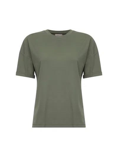 Blanca Vita Green Stretch Jersey Tessy Crewneck T-shirt