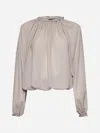 Blanca Vita Grey Crepe Cherry Blouse