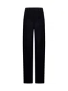 Blanca Vita Grey Gabardine Pleio Palazzo Trousers In Black