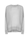 Blanca Vita Grey Virgin Wool Oversized Sweater In Gray