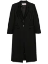 Blanca Vita Black Chevron Wool Blend Celosia Long Coat In Black