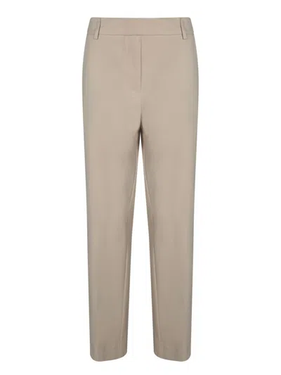 Blanca Vita High-waisted Beige Trousers With Elastic Waistband In Neutral