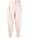Blanca Vita High-waisted Cropped Trousers In Nude