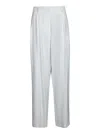 Blanca Vita High-waisted Trousers With Pleats And Hidden Zipper In Gray