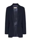 Blanca Vita Blue Cady Gesne Blazer In Topazio