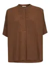 Blanca Vita Brown Viscose And Linen Brida Tunic Shirt