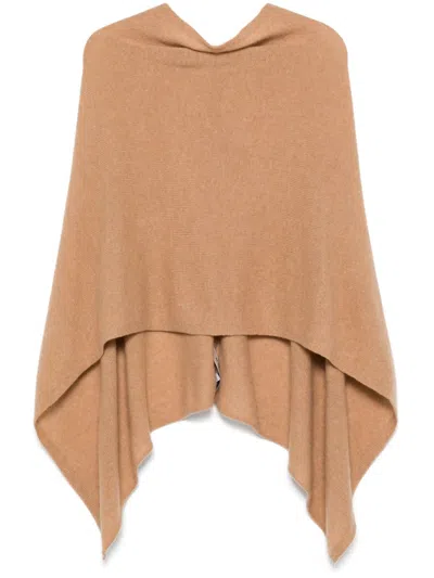 Blanca Vita Knitted Poncho In Brown