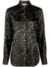 Blanca Vita Leopard-print Satin Shirt In Grey