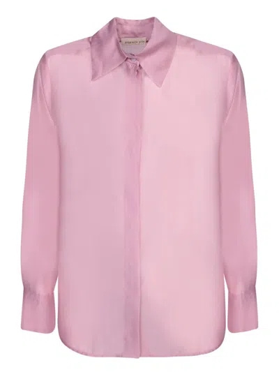 Blanca Vita Lightweight Lyocell Muslin Shirt In Pink