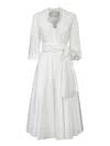 Blanca Vita Lightweight Muslin Midi Dress With Wrap-around Belt