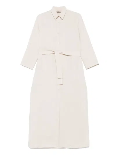 Blanca Vita Linen Midi Dress In White