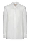 Blanca Vita Long Sleeve Cotton Muslin Shirt With Italian Collar In White