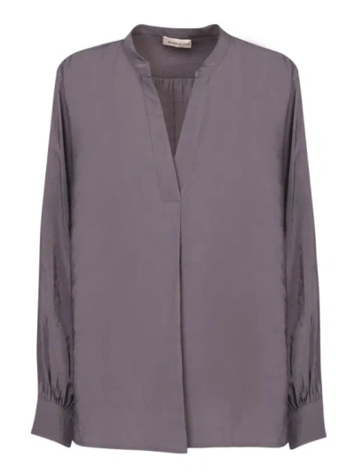 Blanca Vita Long-sleeve Viscose Tunic In Grey
