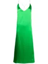 Blanca Vita Mara Satin Midi Dress In Green